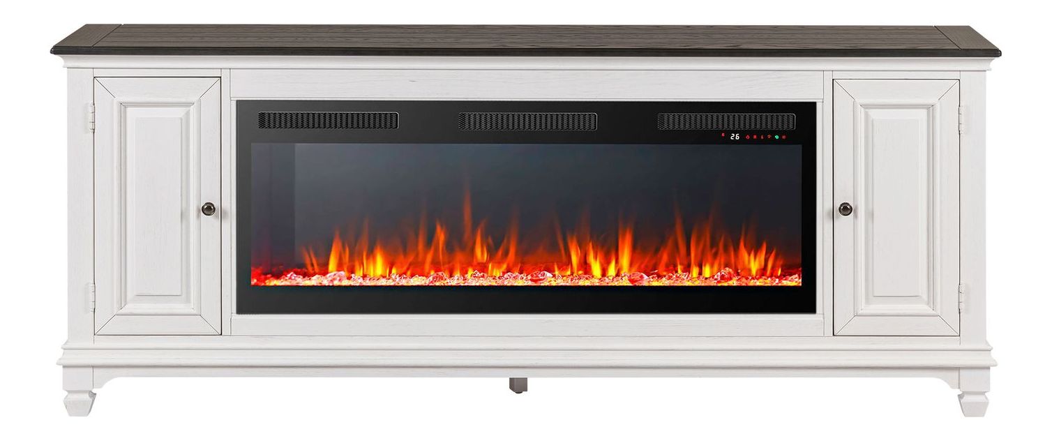 417 80-inch Wood TV Console w/Firebox Insert
