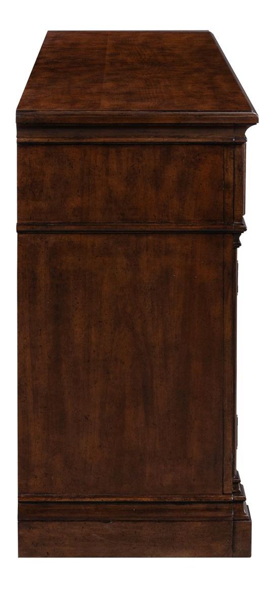 512 84-inch Wood 3-Drawer TV Console w/Firebox Insert & 2 Doors