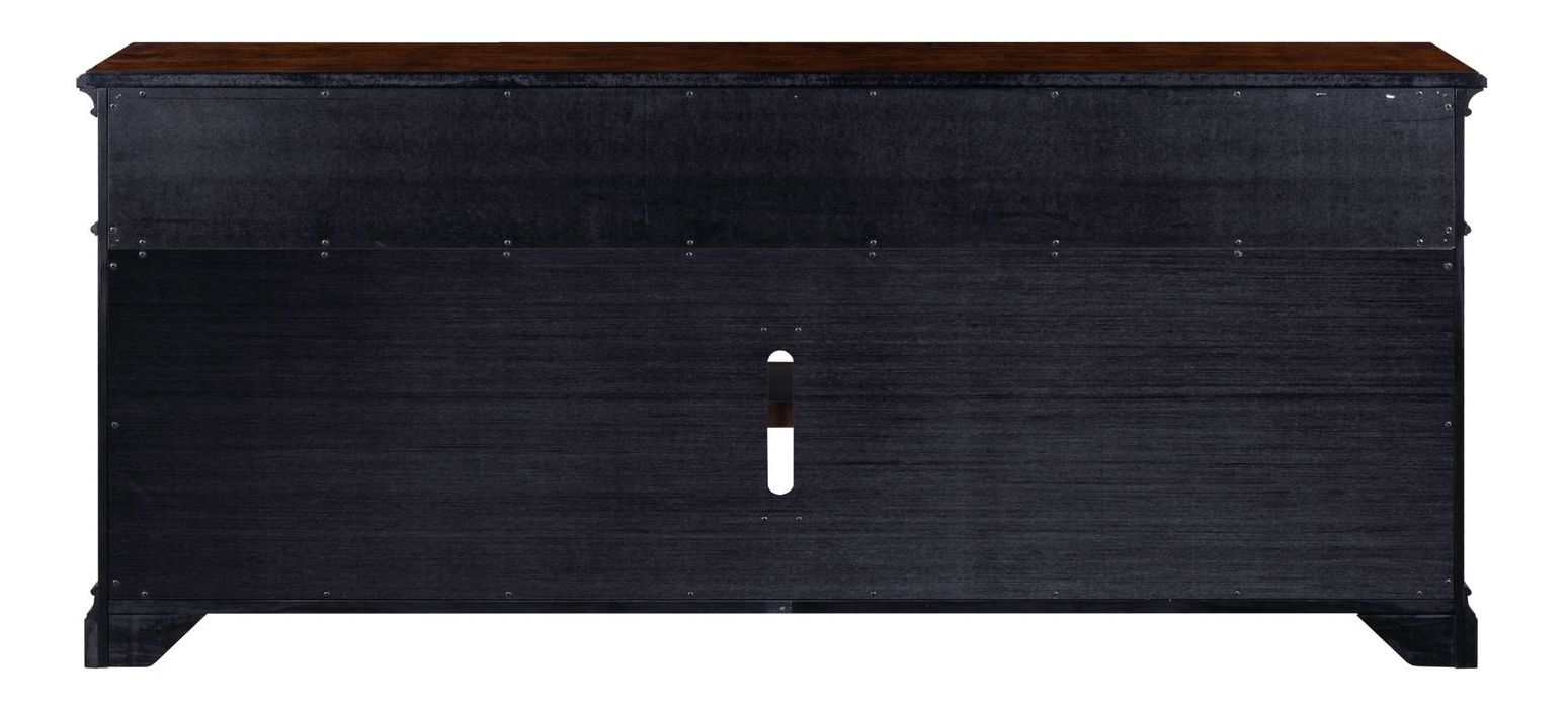 512 84-inch Wood 3-Drawer TV Console w/Firebox Insert & 2 Doors