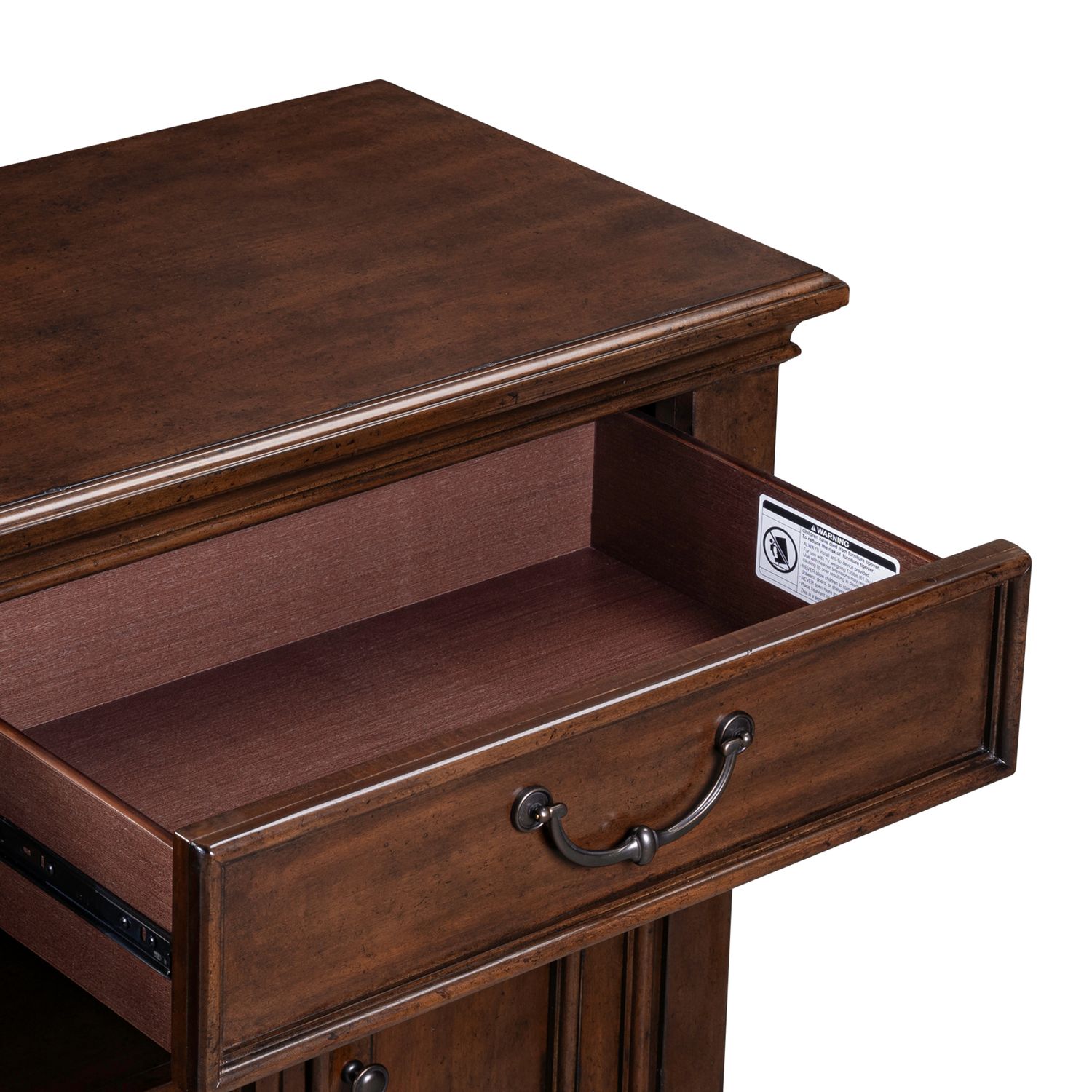 512 84-inch Wood 3-Drawer TV Console w/Firebox Insert & 2 Doors