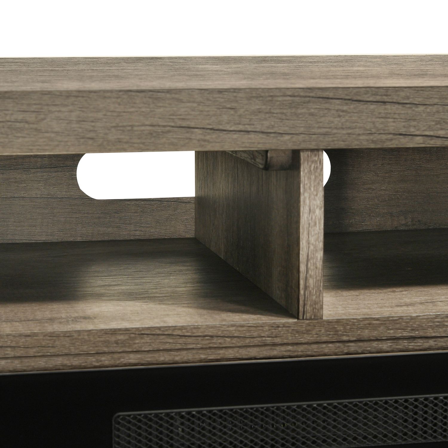 686 78-inch Wood 2-Drawer TV Console w/Firebox Insert & 2 Doors