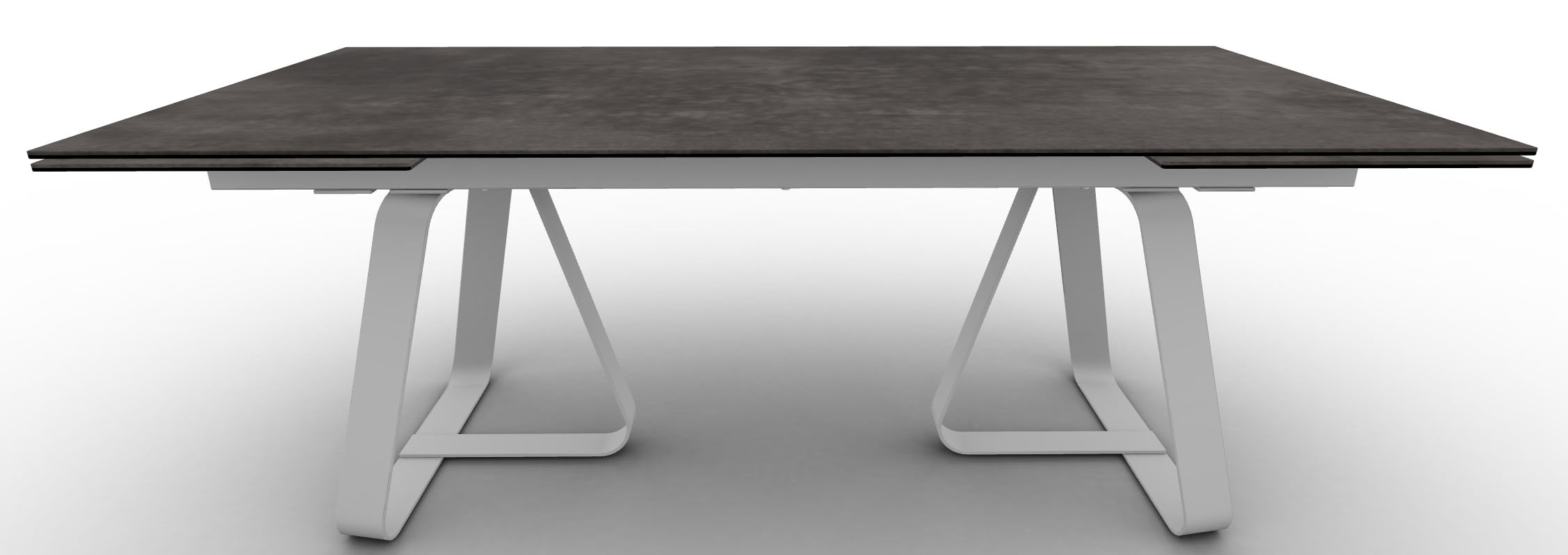 Sunshine W78.7-inch Ceramic/Metal Customizable Extendable Rectangular Dining Table