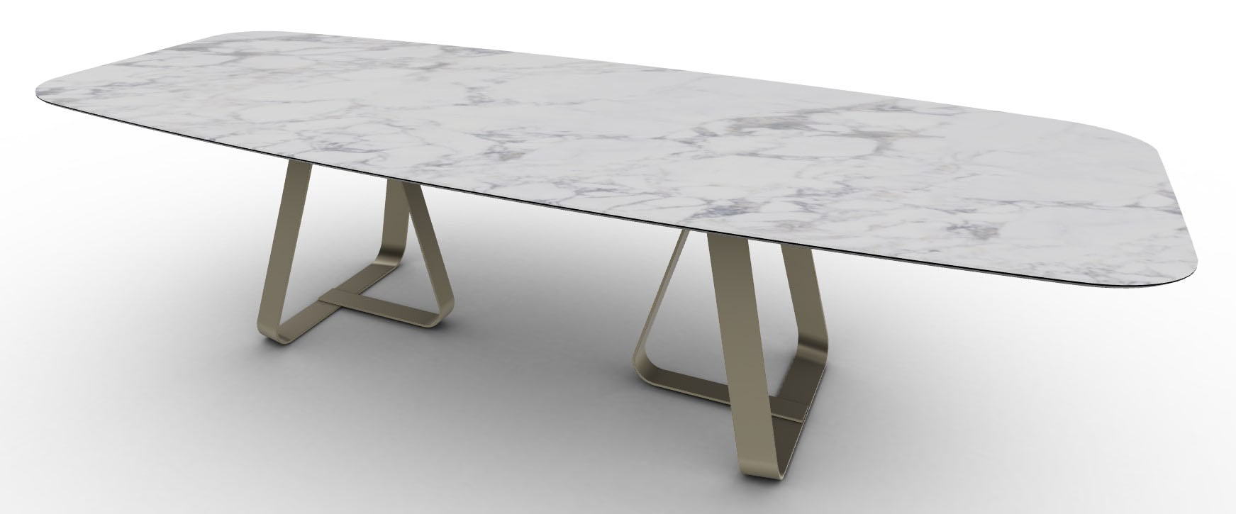 Sunshine W118.1-inch Ceramic/Metal Customizable Elliptical Dining Table