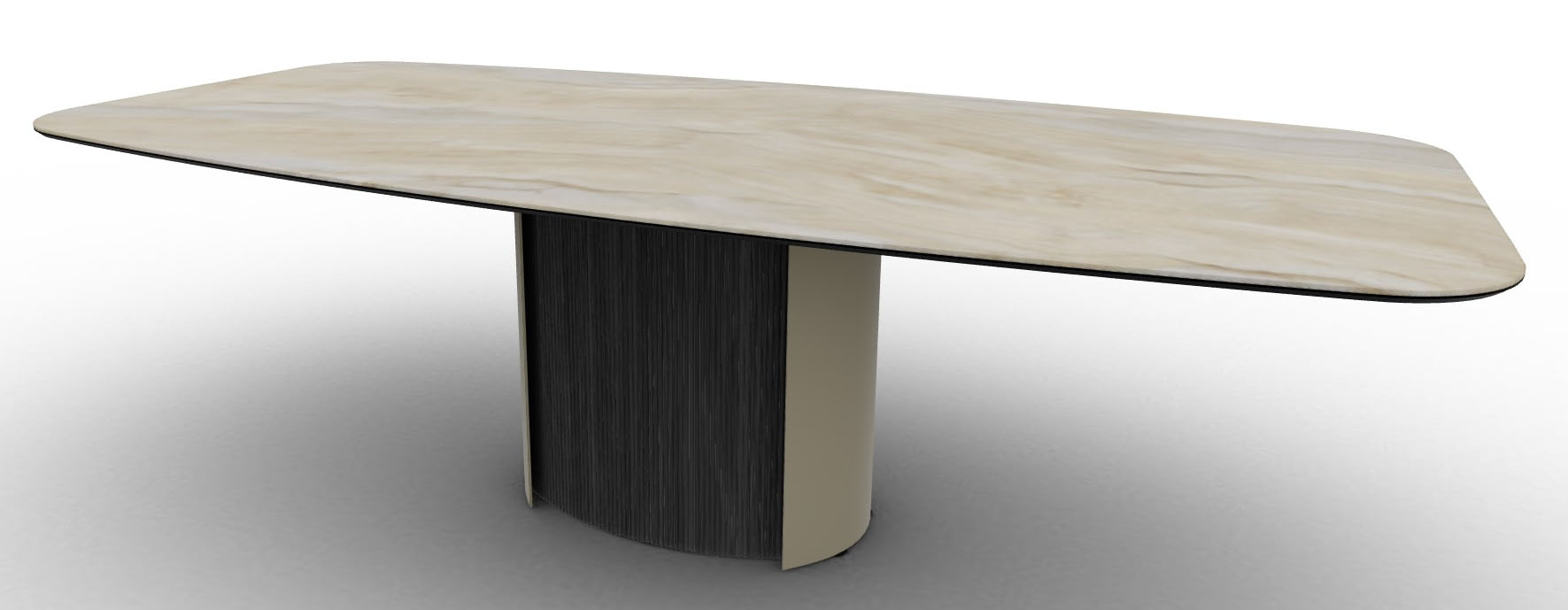 Yoroi W98.4-inch Ceramic/Metal/Wood Customizable Elliptical Dining Table