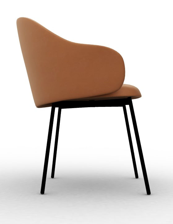 Holly Fab Fabric/Metal Customizable Dining Armchair