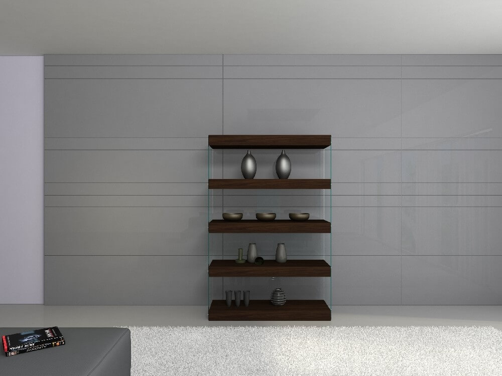 Float Modern Wood/Glass Curio by J&M Furniture