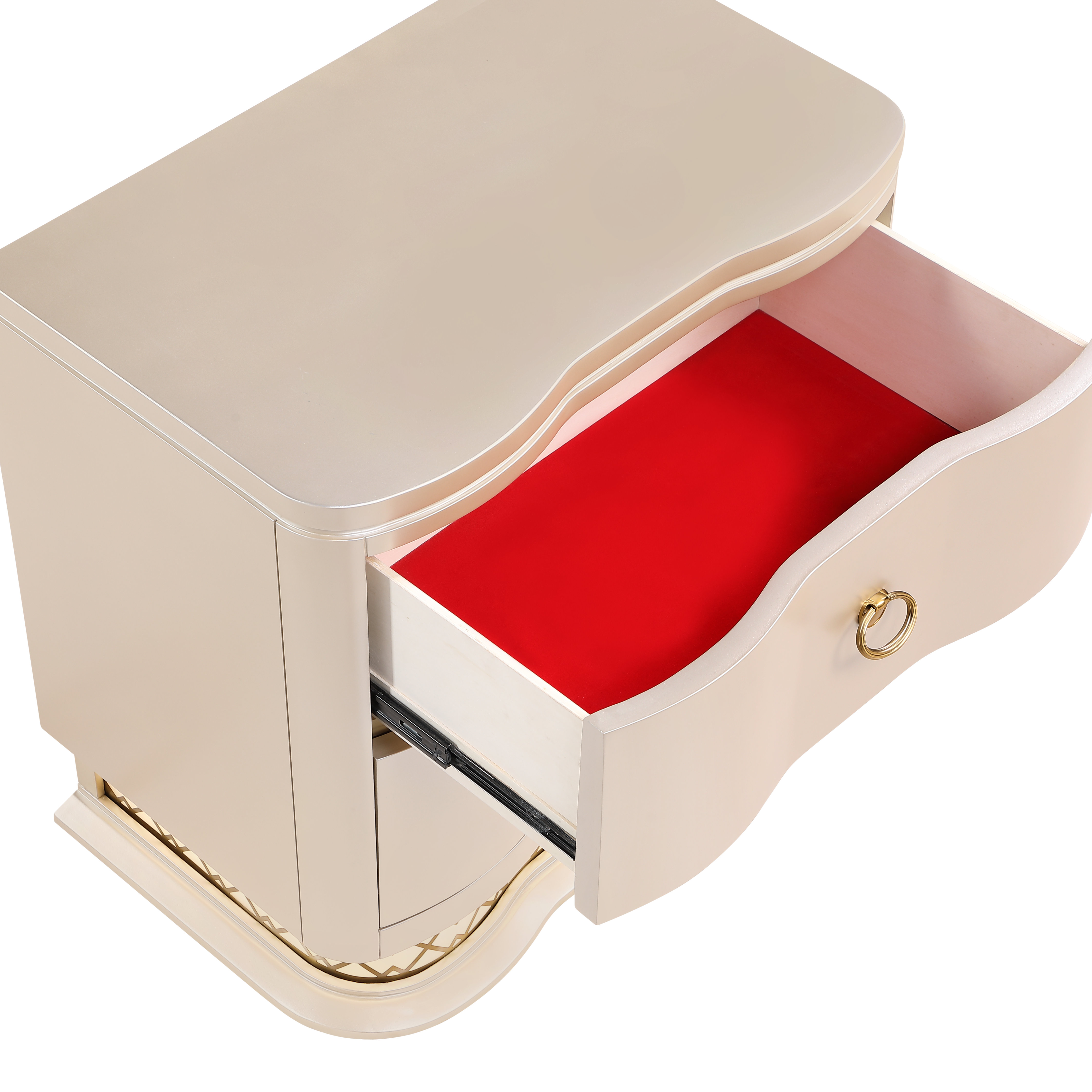 Flora 2-Drawer Wood Veneer Nightstand