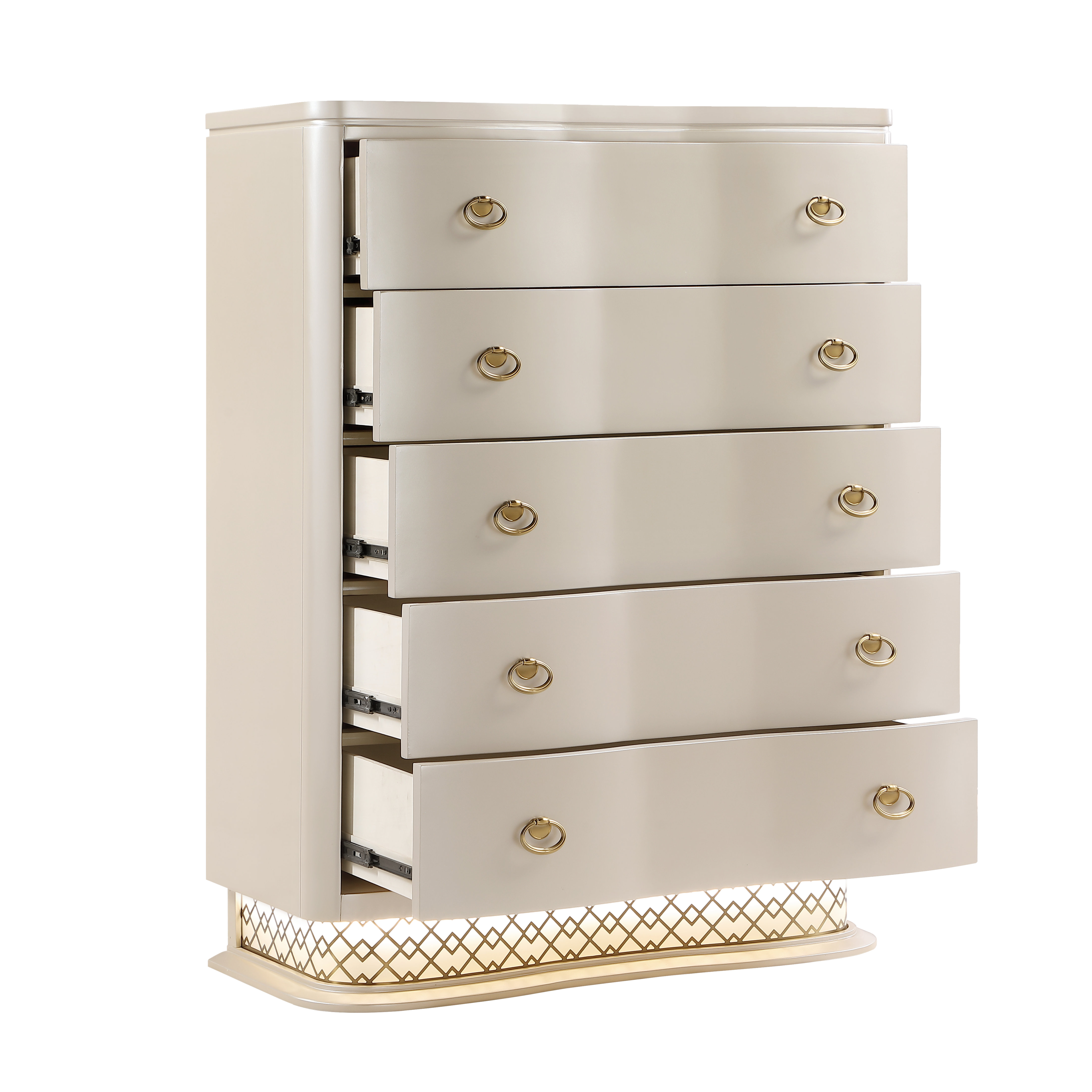 Flora 5-Drawer Wood Veneer Chest