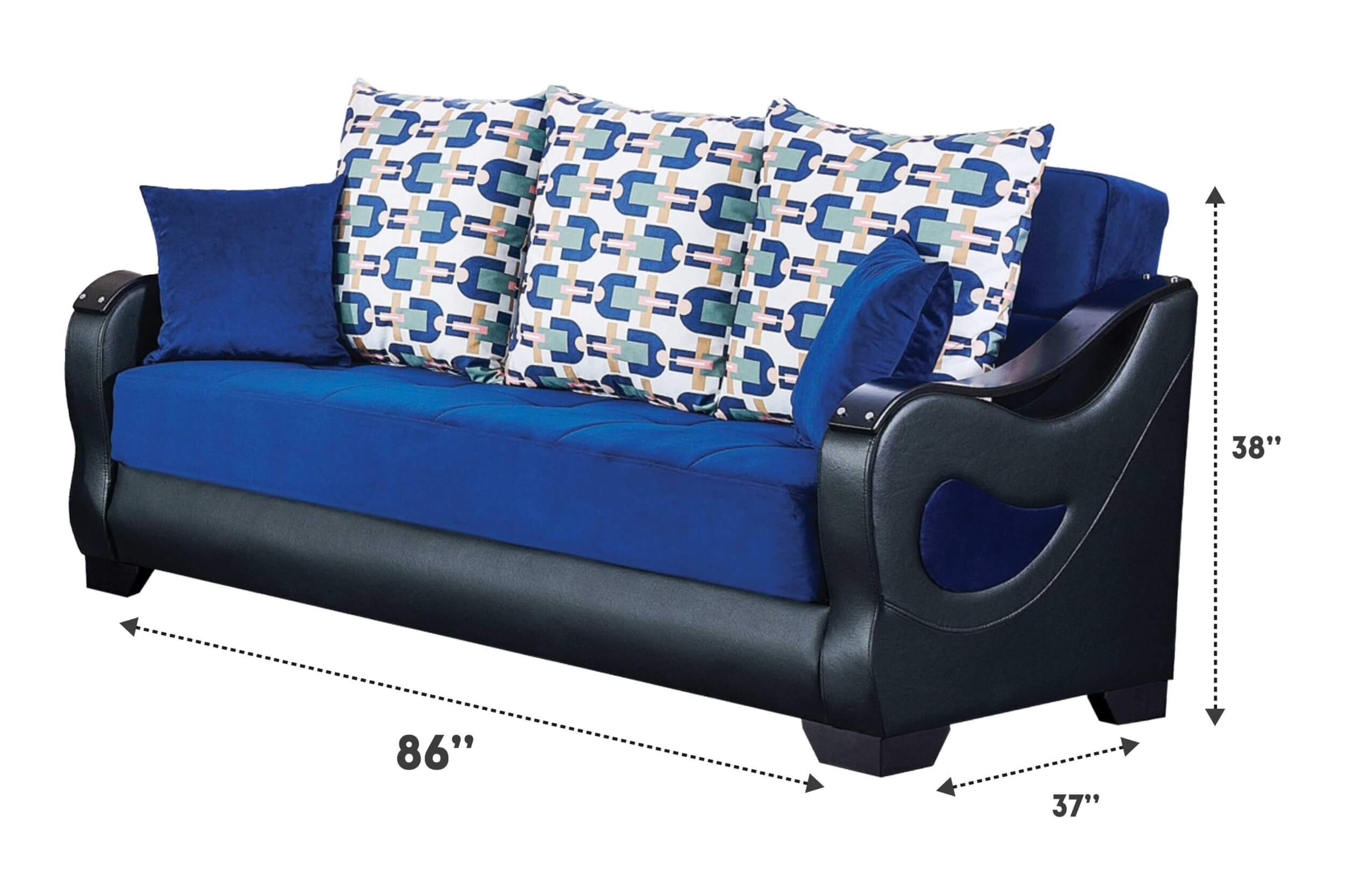 Florida Fabric/Leatherette Storage Sleeper Living Room Set