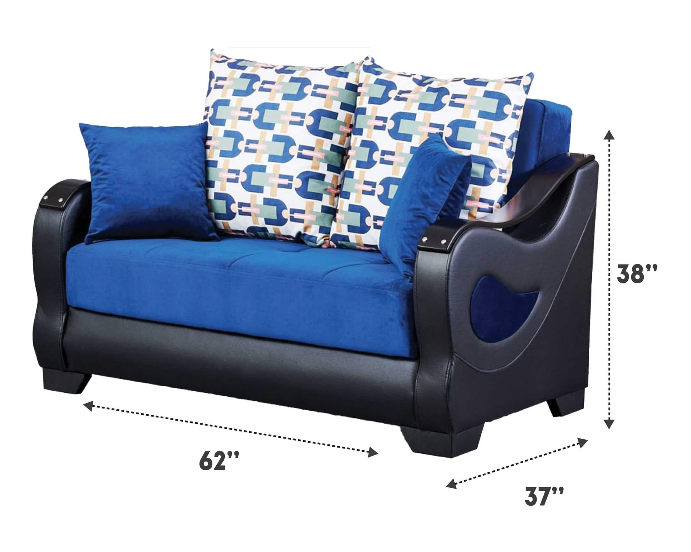 Florida Fabric/Leatherette Storage Sleeper Living Room Set