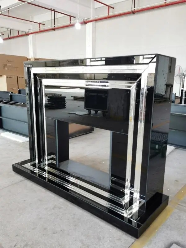SM Mirrored Fireplace Mantle