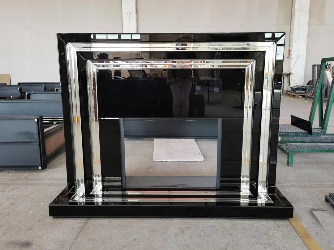 SM Mirrored Fireplace Mantle