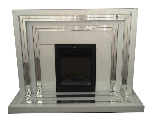 SM Mirrored Fireplace Mantle