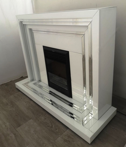 SM Mirrored Fireplace Mantle