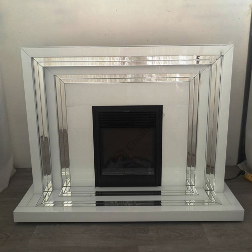 SM Mirrored Fireplace Mantle