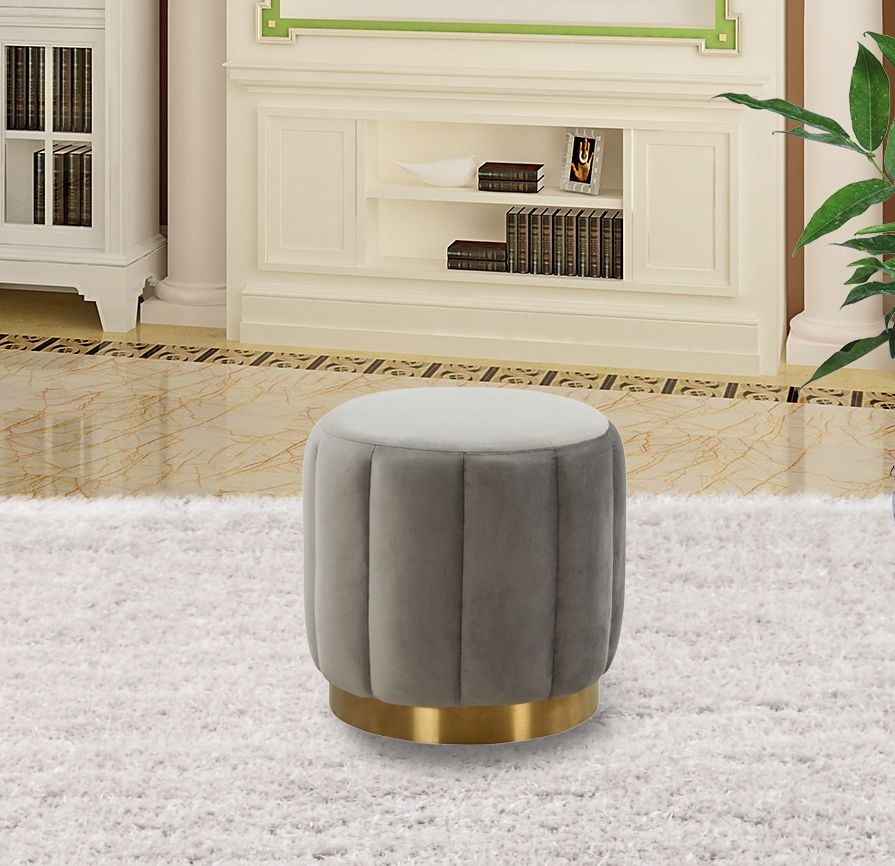 Franklin Round Velvet Ottoman