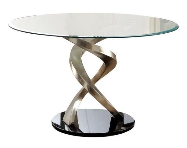 Roxo Glass/Metal Round Dining Set