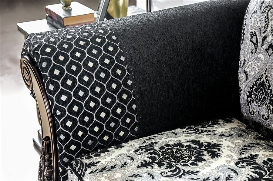 Ronja Chenille Fabric Button Tufted Loveseat