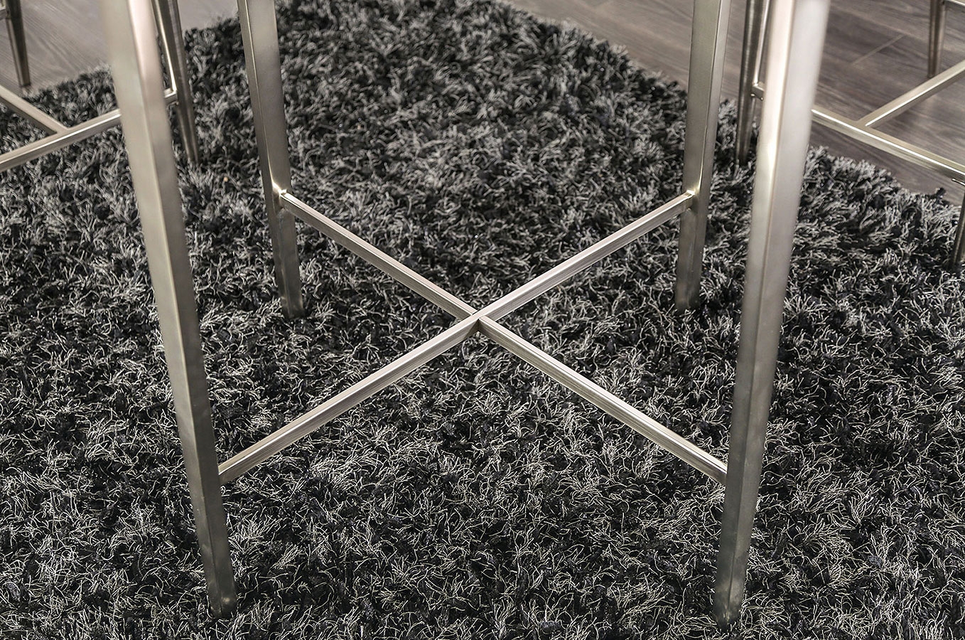 Abner Glass/Steel Round Counter Height Set