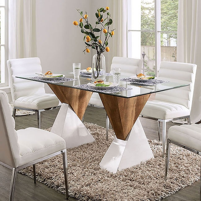 Binjai Glass/Wood Dining Set