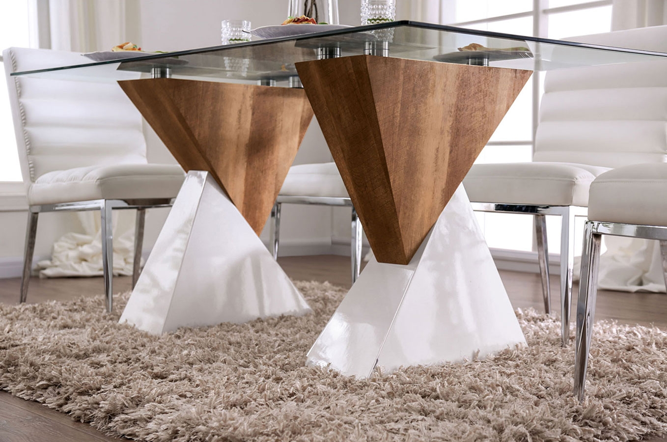 Binjai Glass/Wood Dining Table