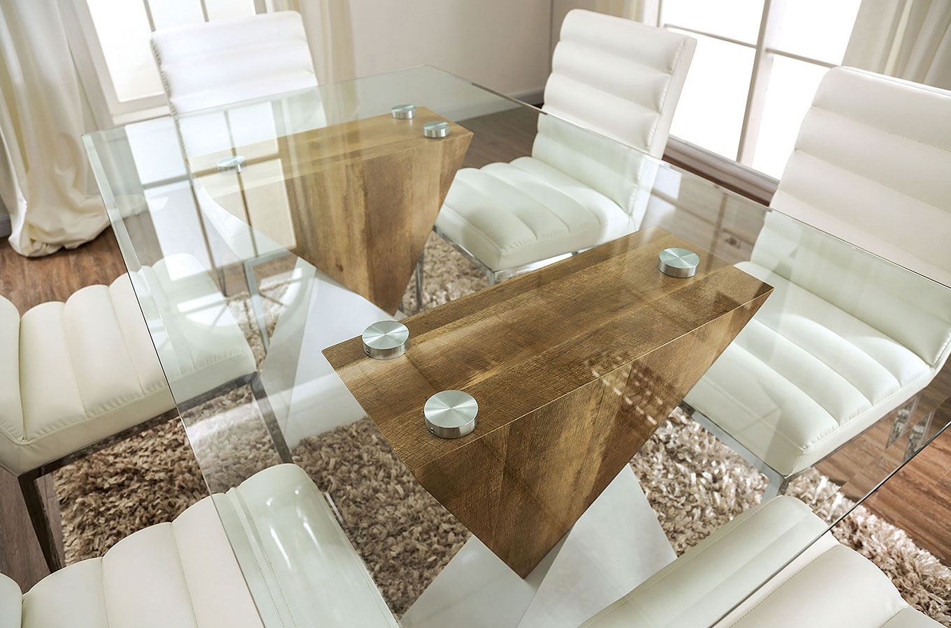 Binjai Glass/Wood Dining Set