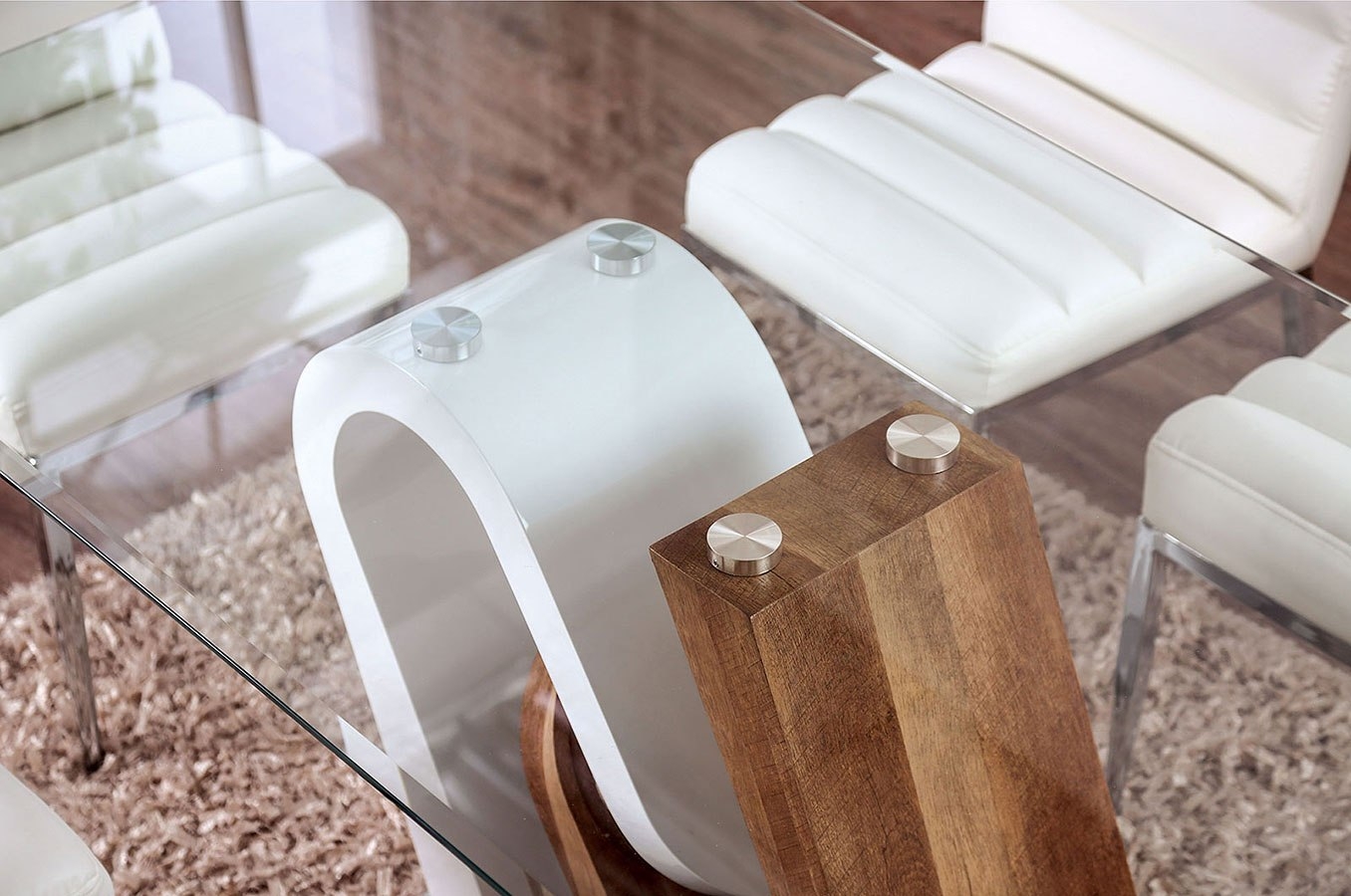 Cilegon Glass/Wood Dining Table