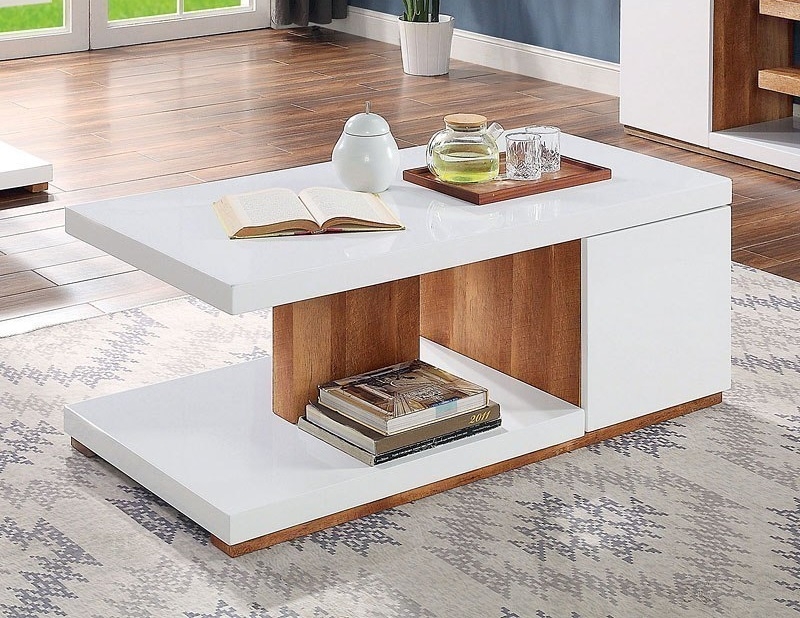 Moa Wood Gloss Storage Coffee Table Set