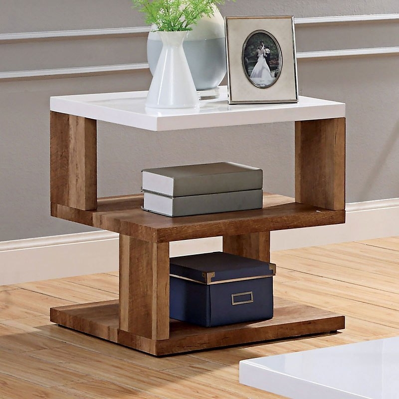 Majken Wood Storage End Table
