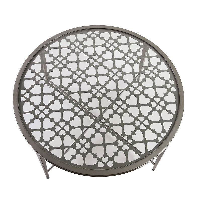 Freja Glass/Steel Round Coffee Table