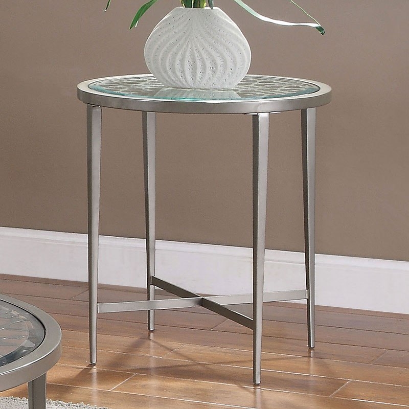 Freja Glass/Steel Round Coffee Table Set