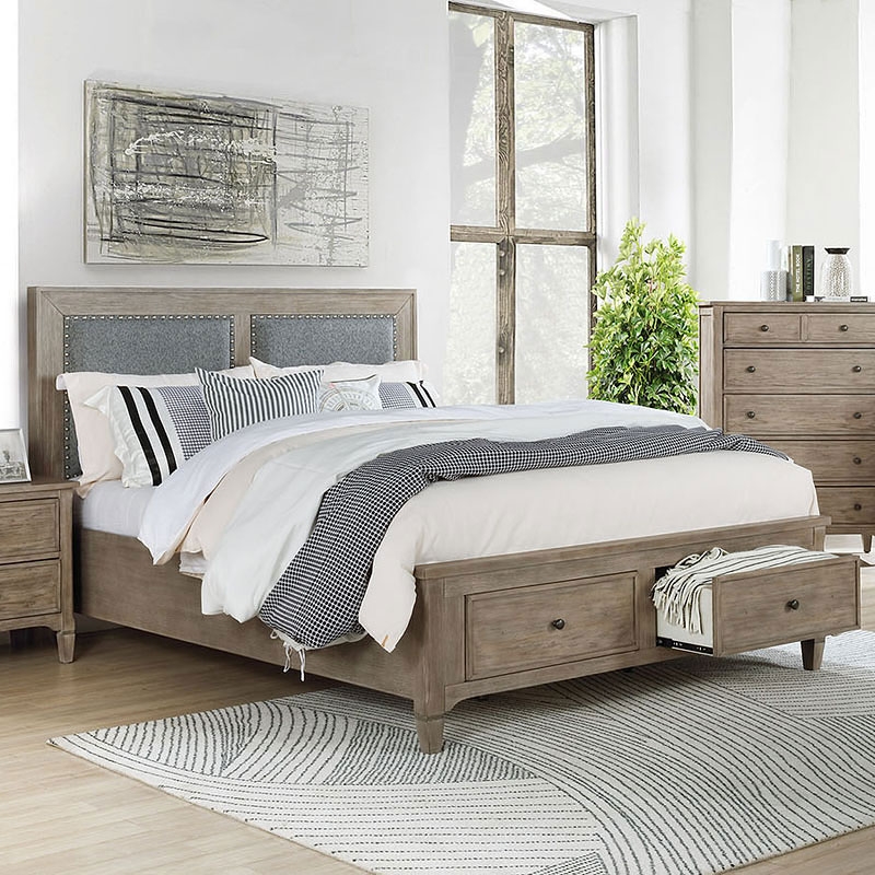 Anneke Fabric/Wood Platform Storage Bedroom Set