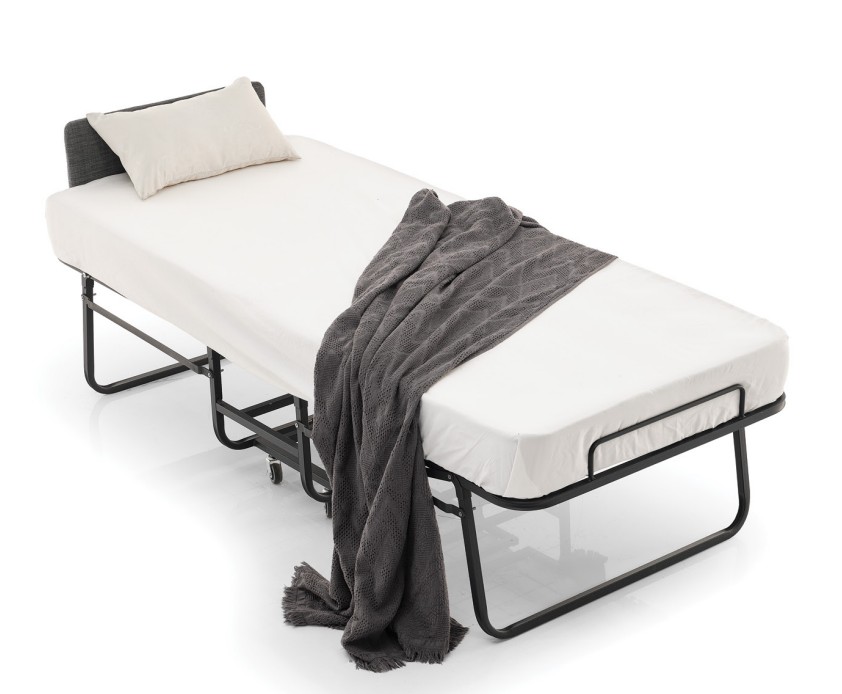 Folding Metal Solo Bed with Casters