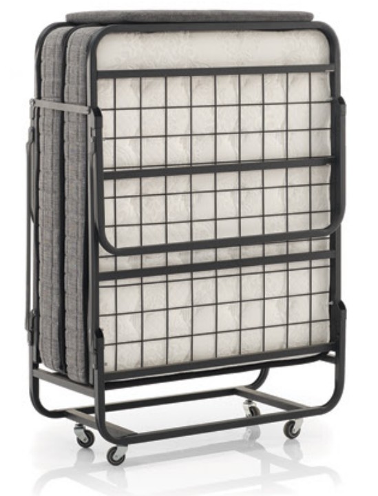 Folding Metal Duo Bed with Casters