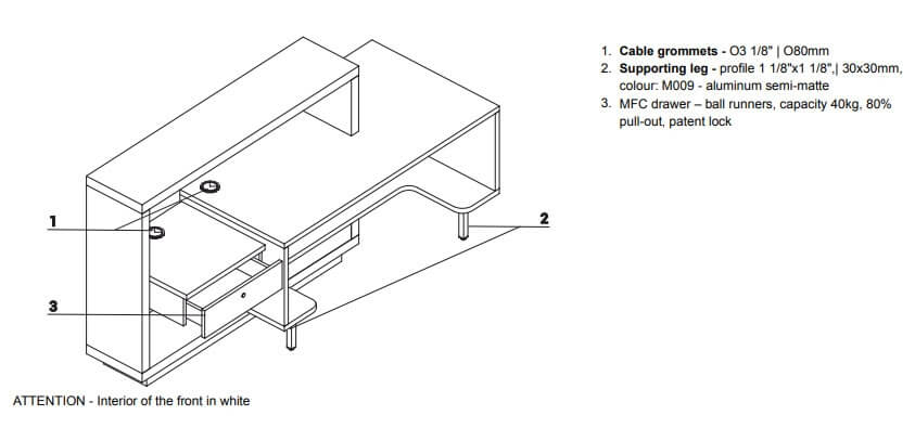 FORO Reception Desk Dimension