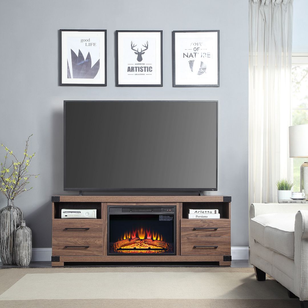 Richmond 60-inch Fireplace w/2 Drawers & 2 Shelves