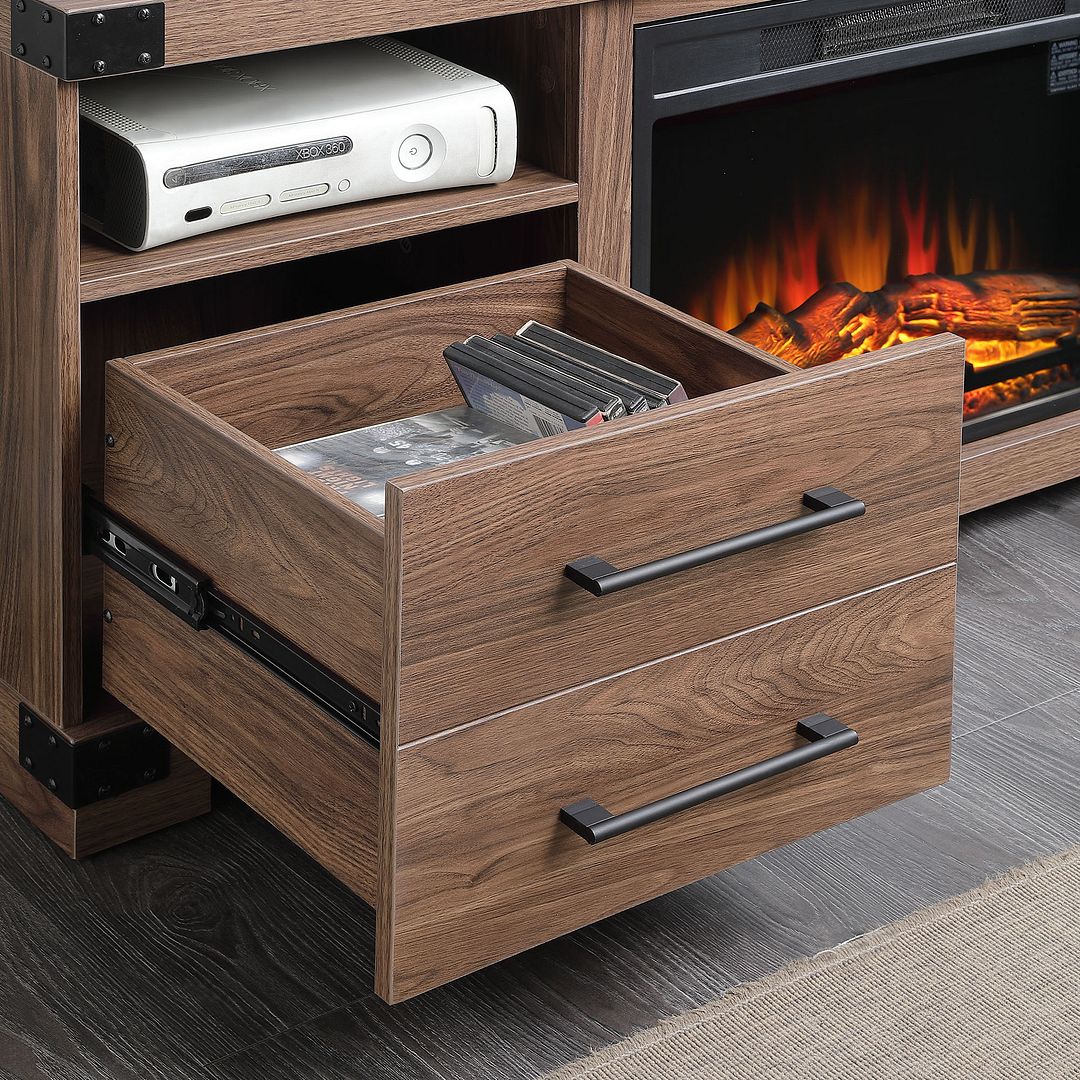 Richmond 60-inch Fireplace w/2 Drawers & 2 Shelves
