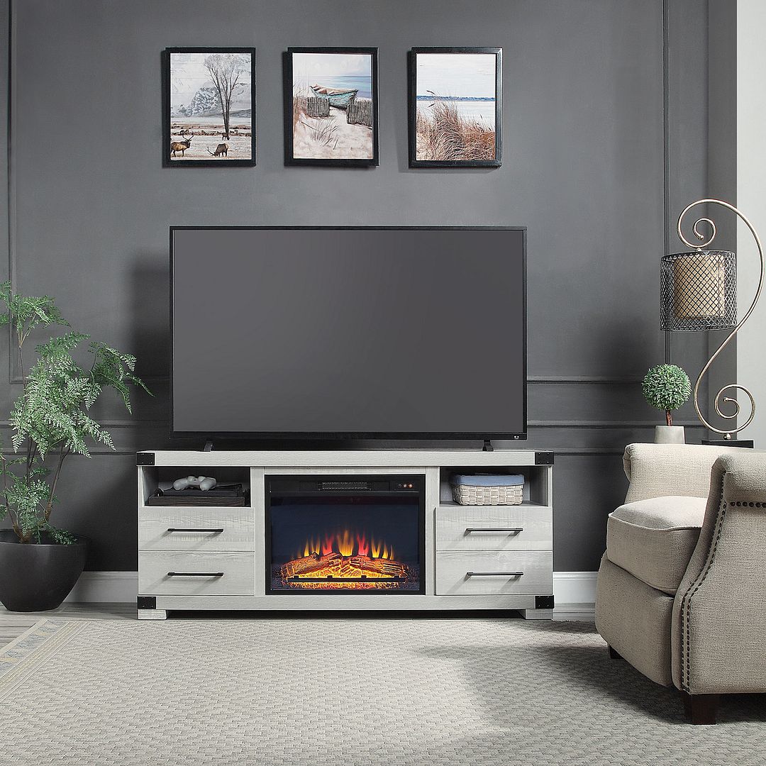 Richmond 60-inch Fireplace w/2 Drawers & 2 Shelves