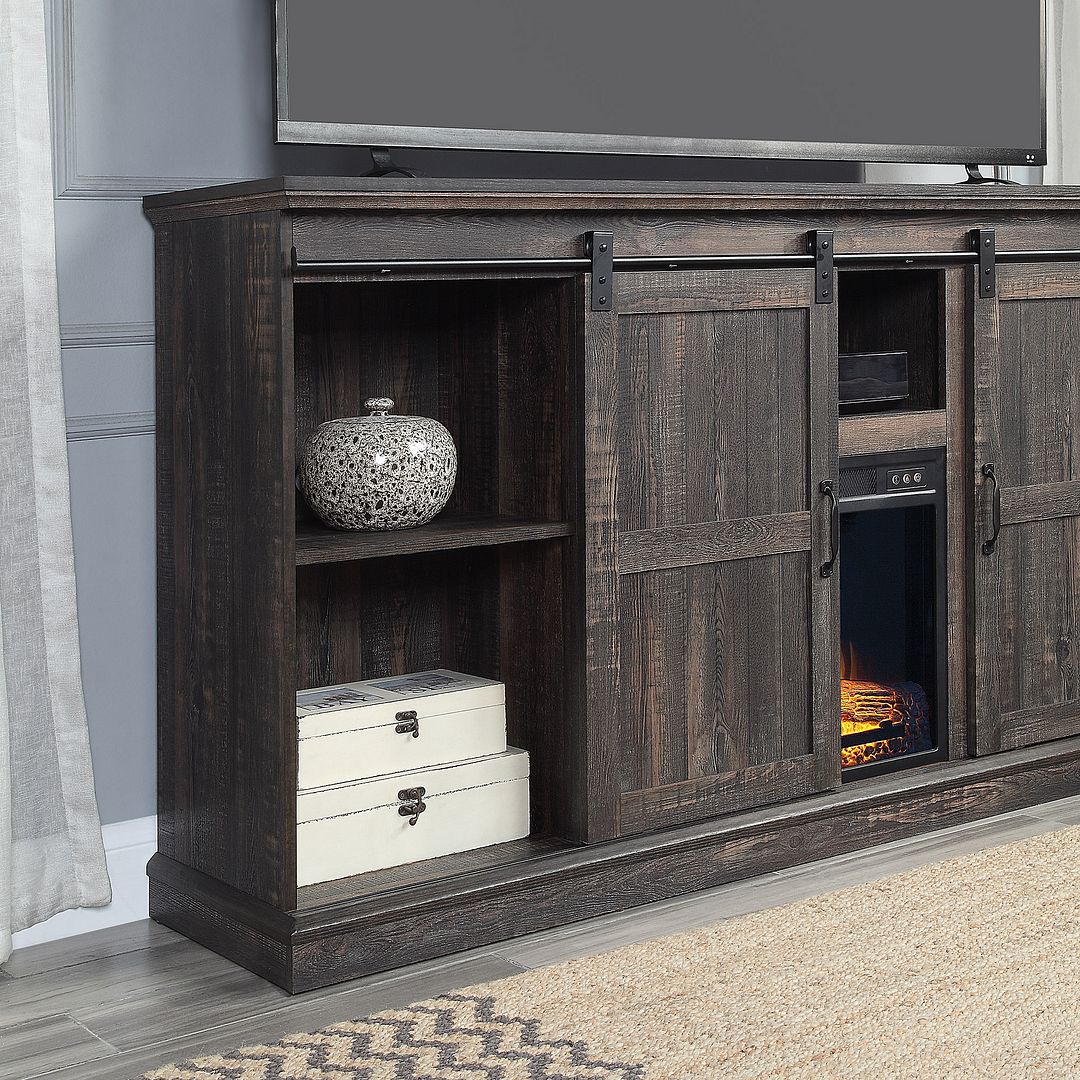 Myrtle 60-inch Fireplace w/2 Sliding Doors & Media Wire Management