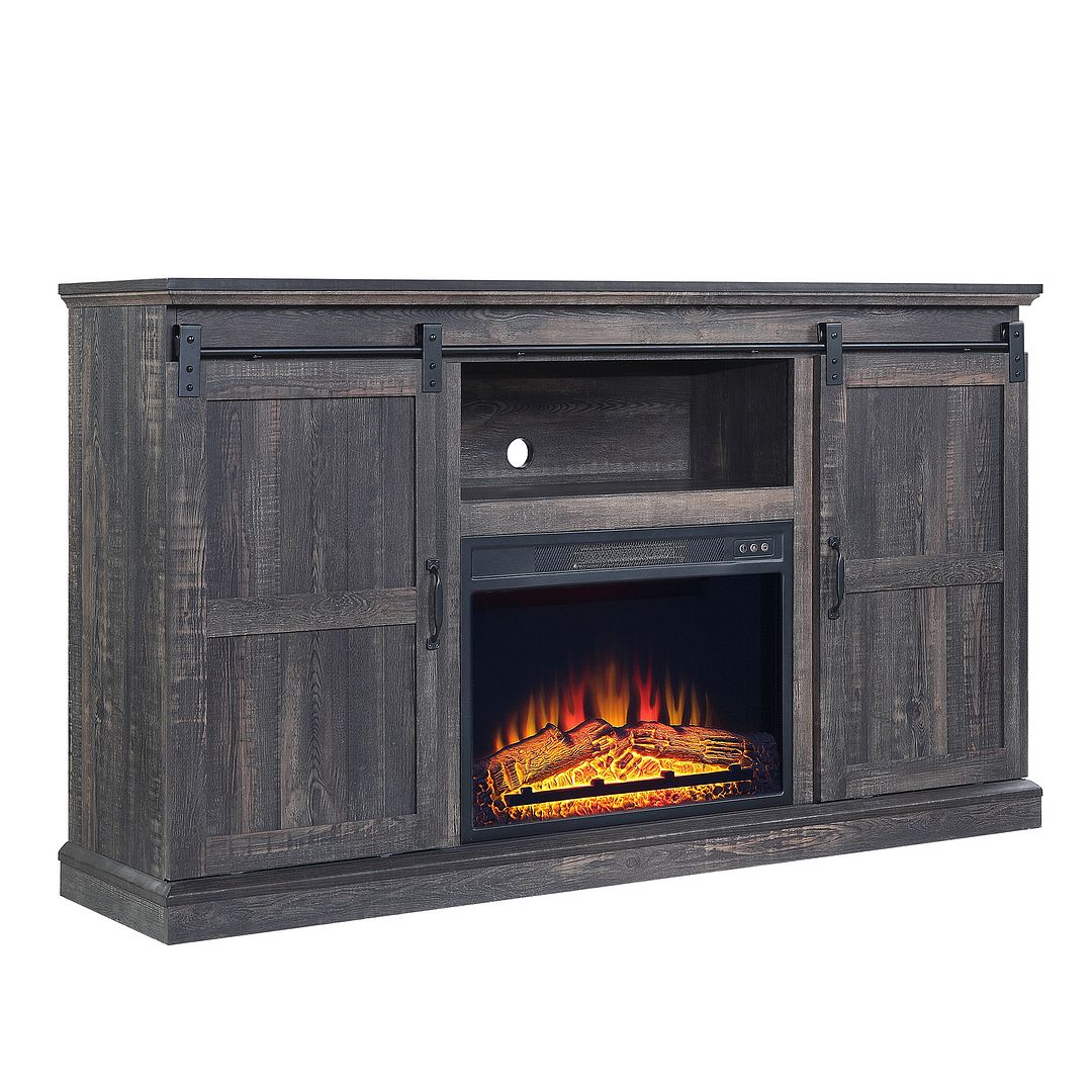 Myrtle 60-inch Fireplace w/2 Sliding Doors & Media Wire Management