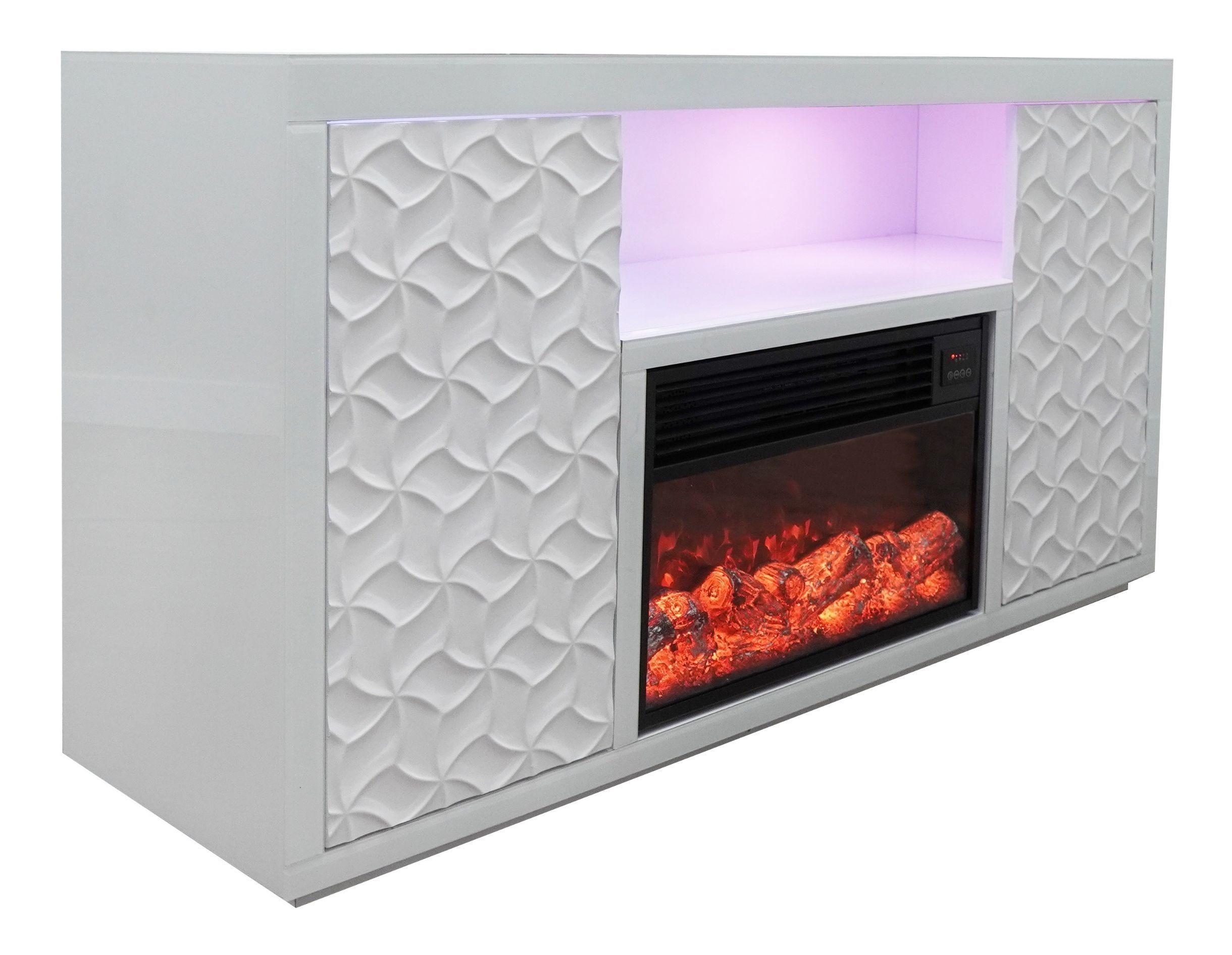 Timeless Electric Fireplace with Color LED Panel & Remote