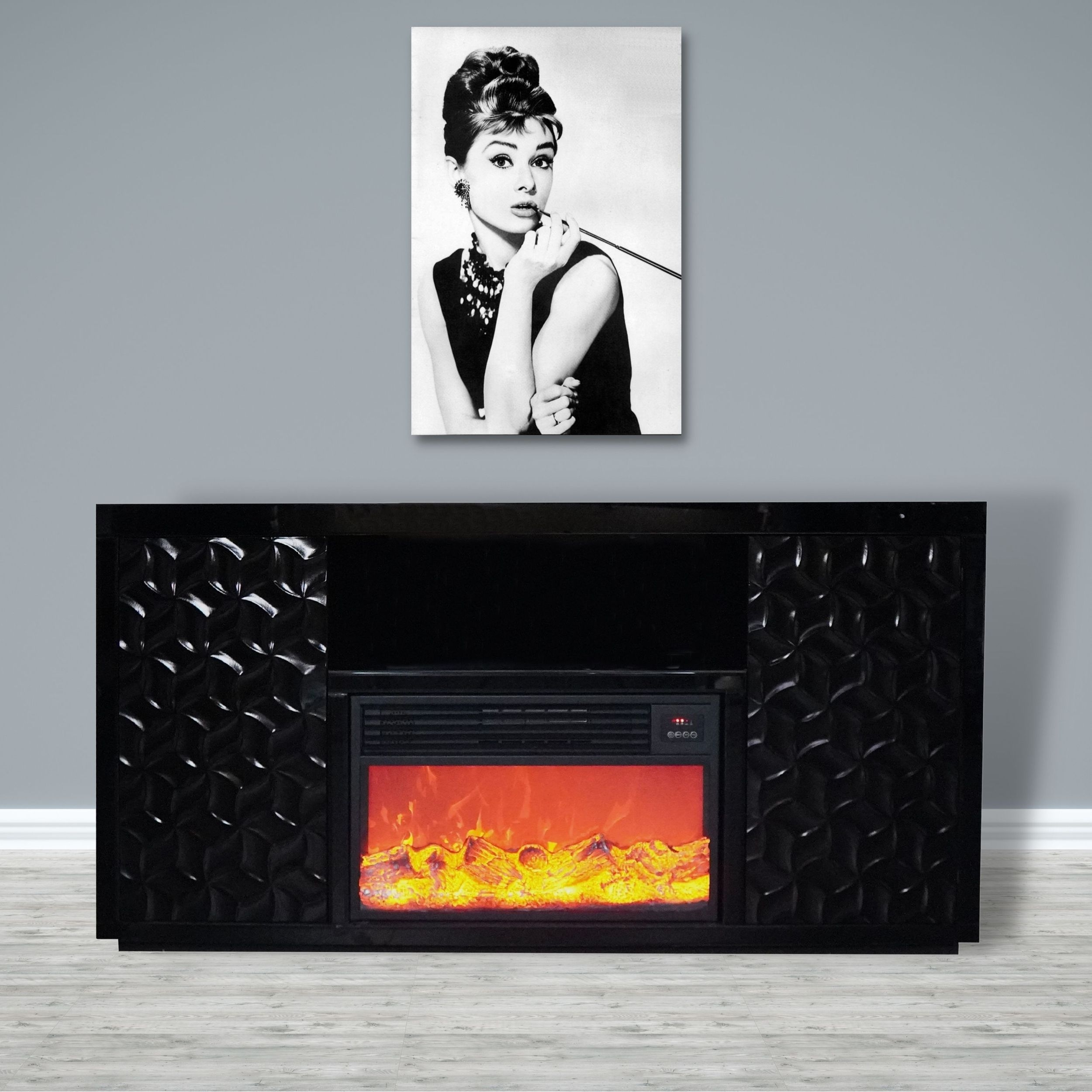 Timeless Electric Fireplace with Color LED Panel & Remote