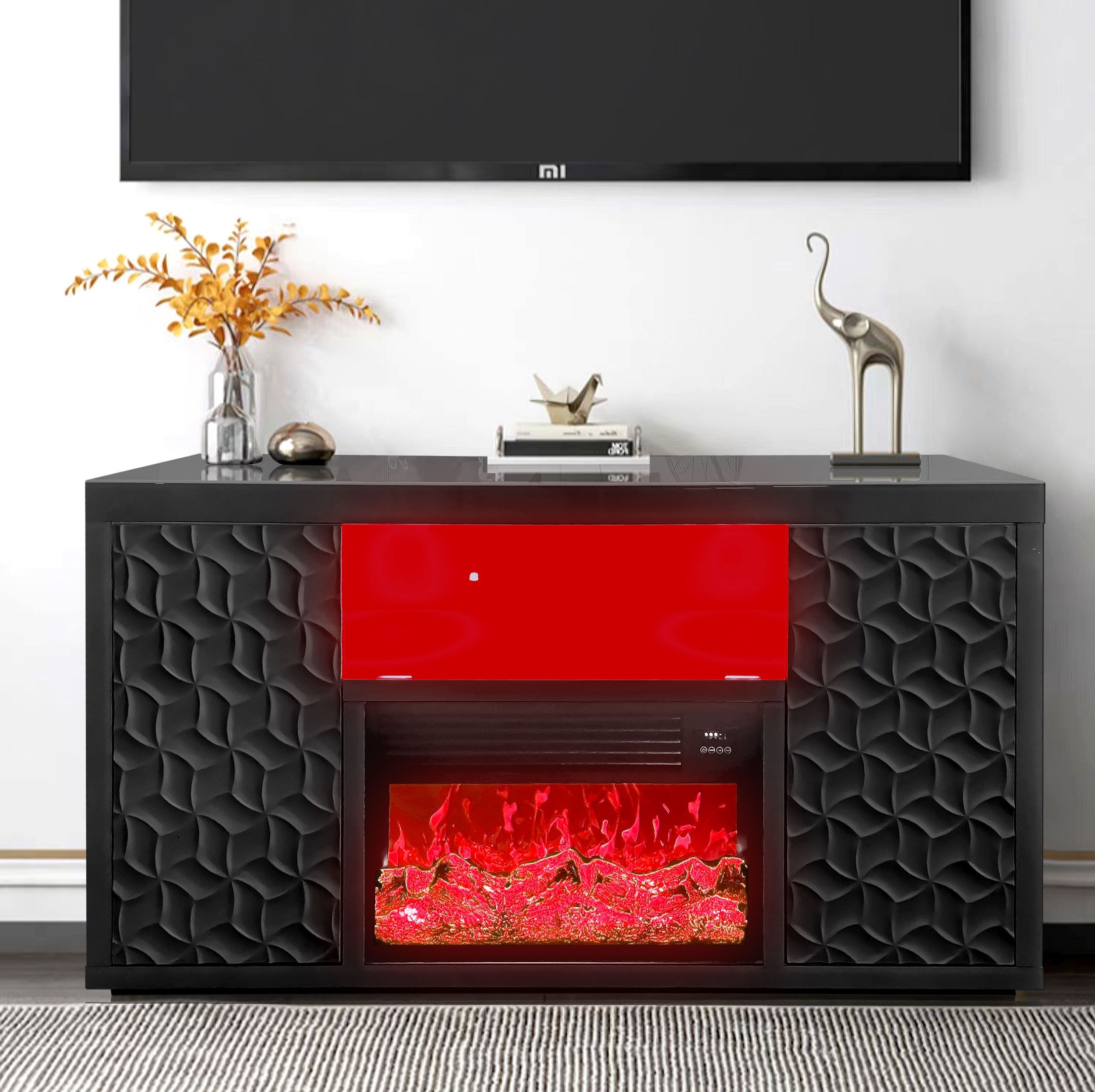 Timeless Electric Fireplace with Color LED Panel & Remote