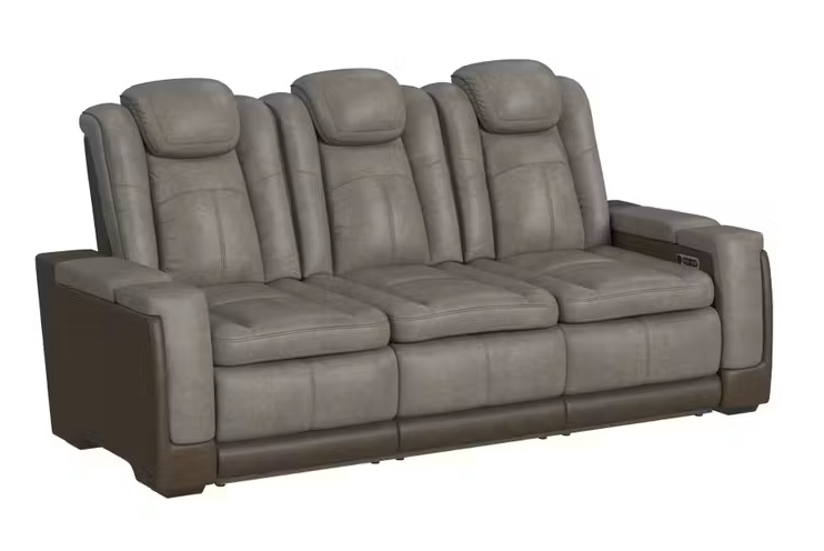 SM Lantana Faux Leather Power Reclining Sofa w/LED Light