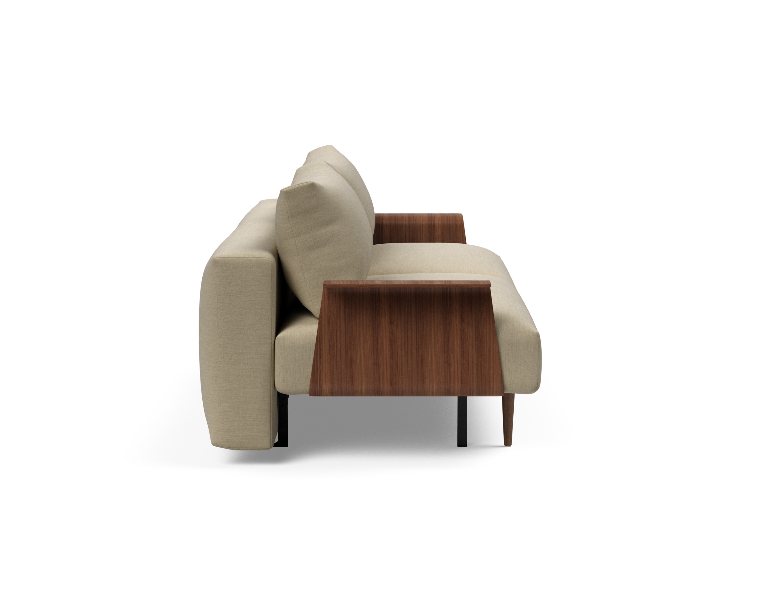 Frode Fabric Sofa Bed w/Walnut Arms