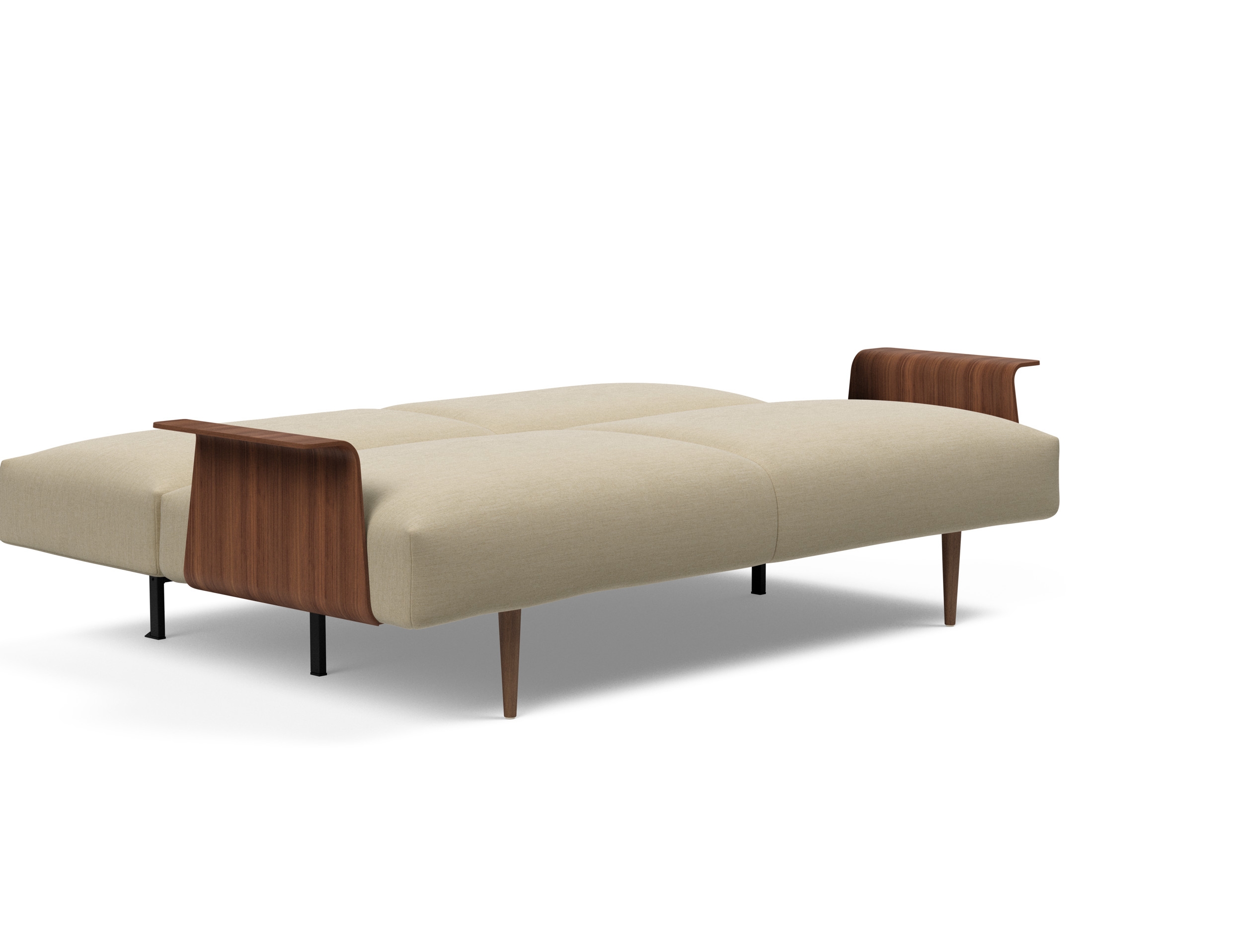 Frode Fabric Sofa Bed w/Walnut Arms