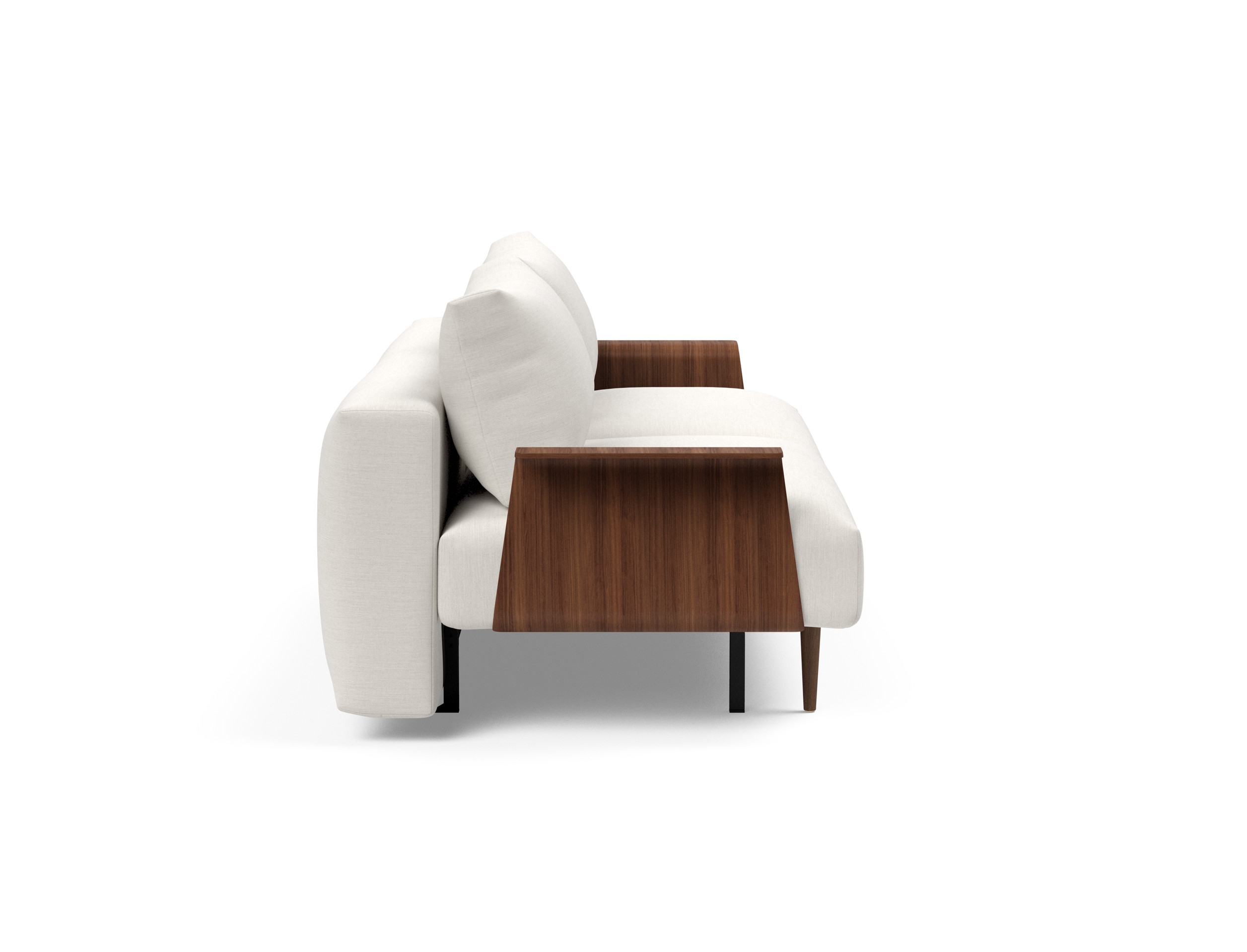 Frode Fabric Sofa Bed w/Walnut Arms