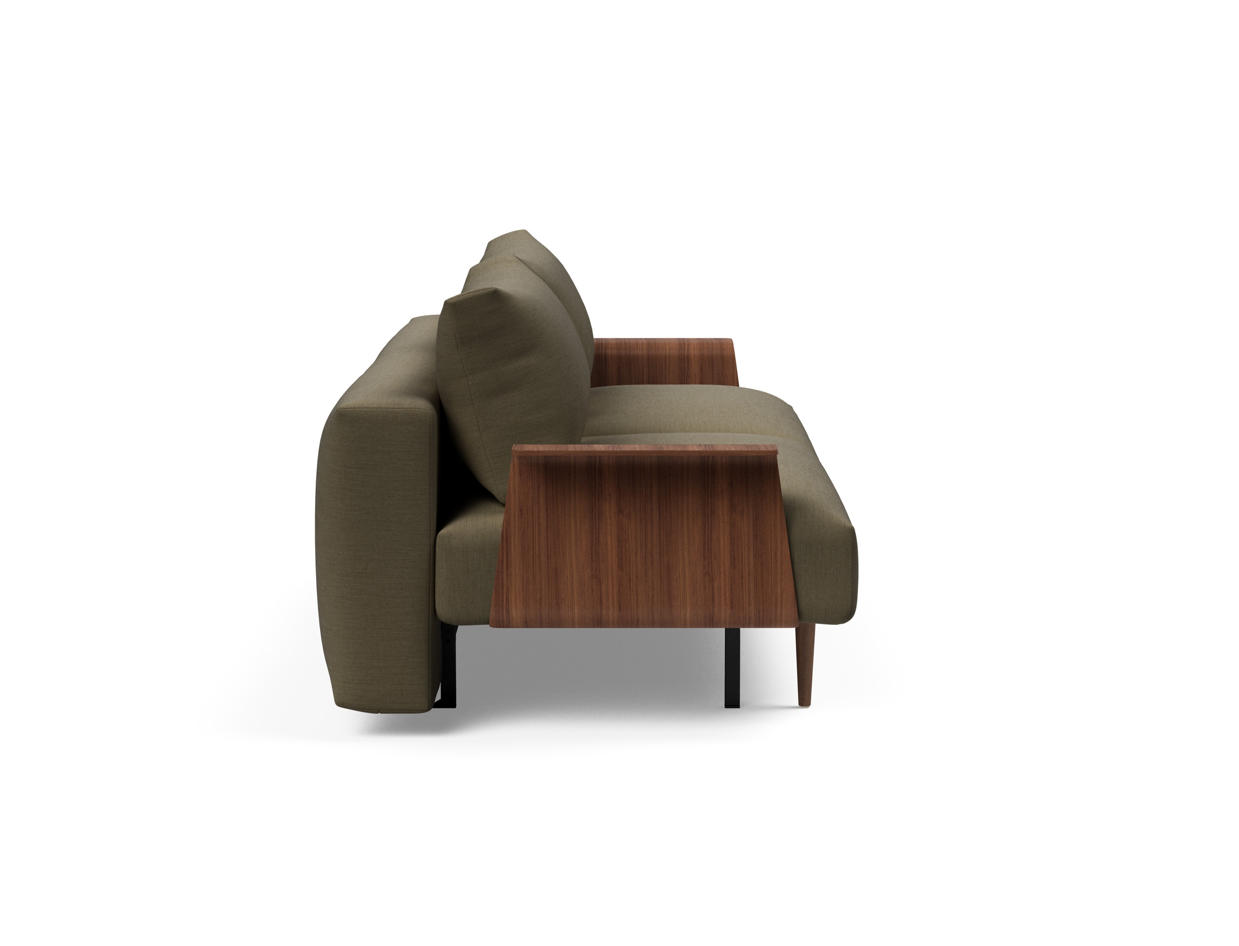 Frode Fabric Sofa Bed w/Walnut Arms