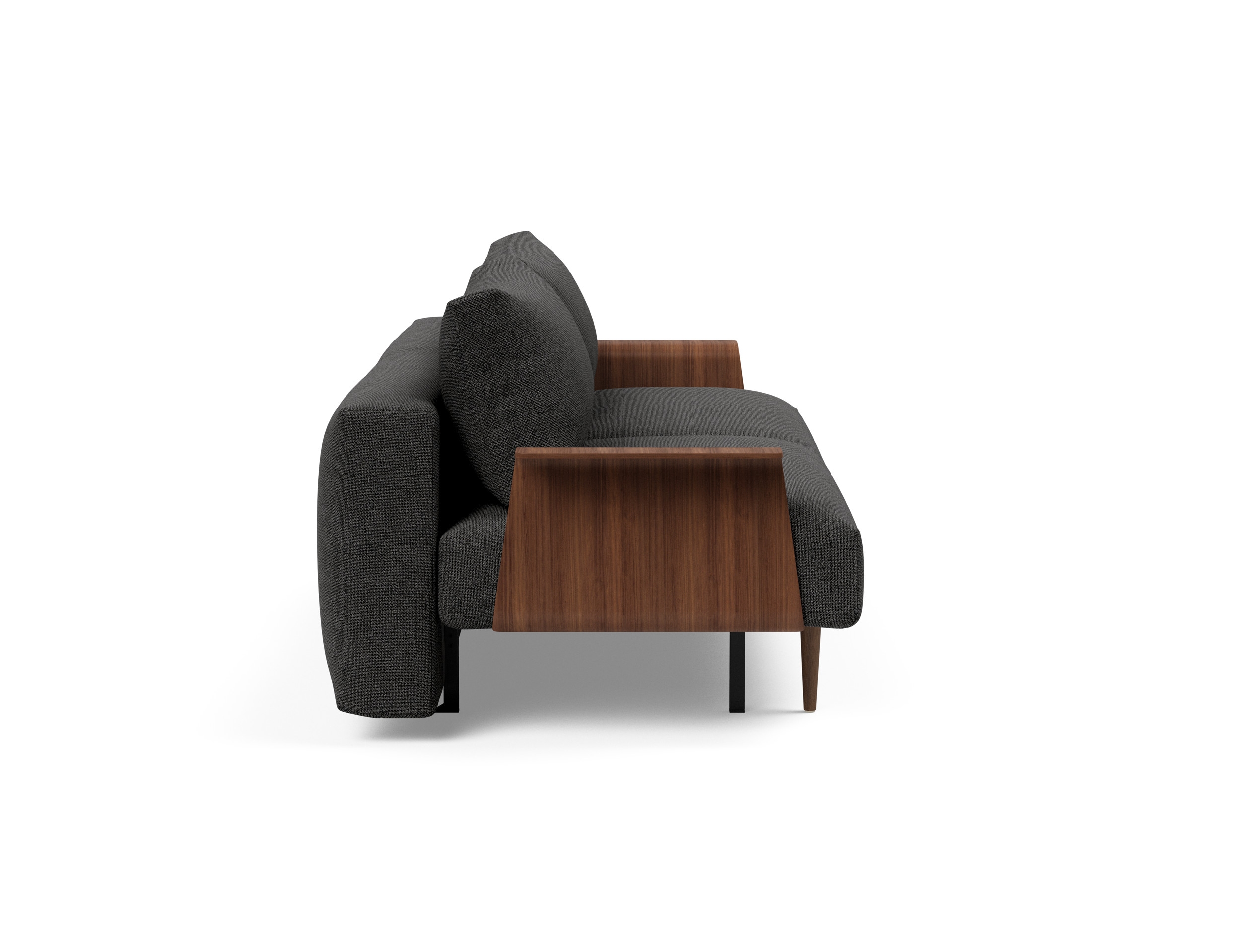 Frode Fabric Sofa Bed w/Walnut Arms