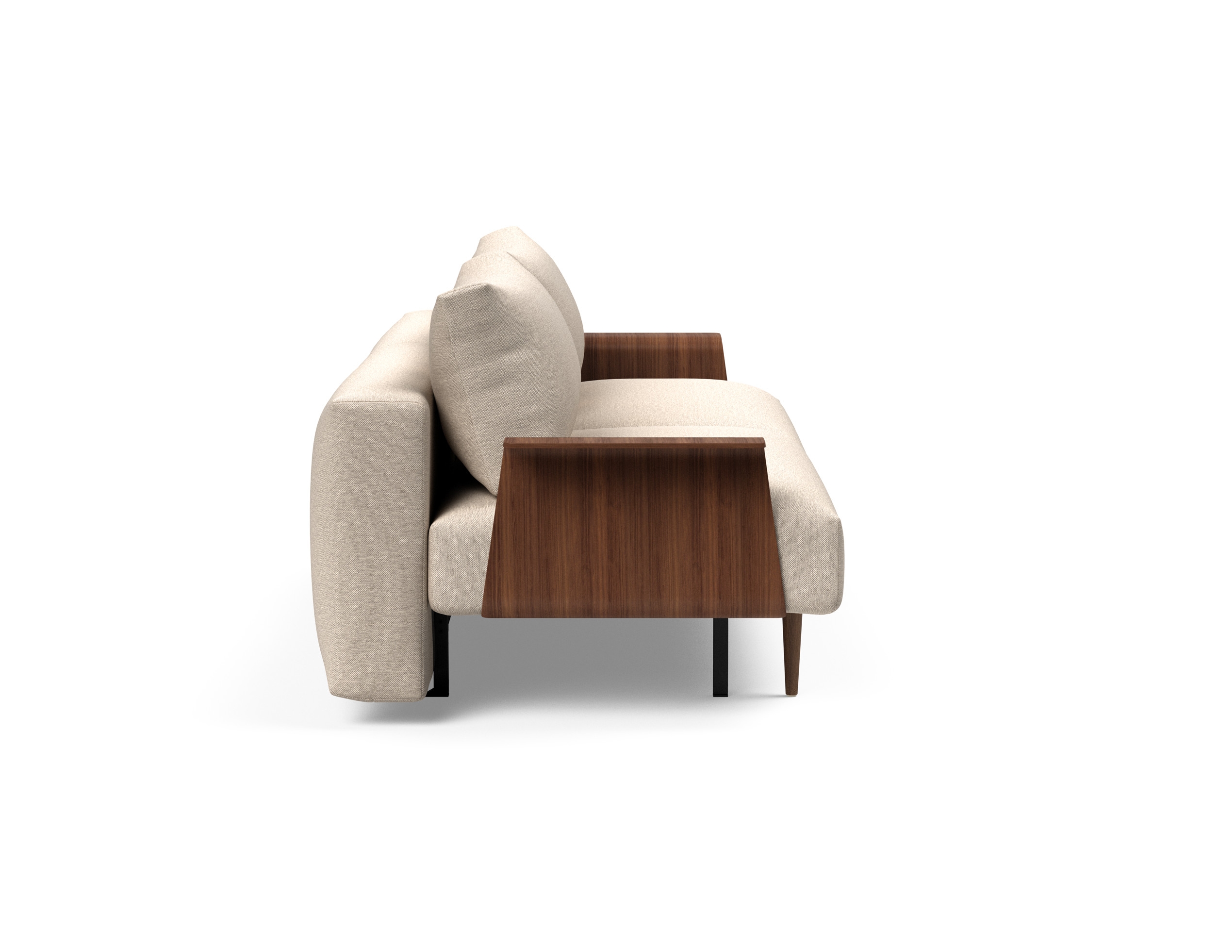 Frode Fabric Sofa Bed w/Walnut Arms